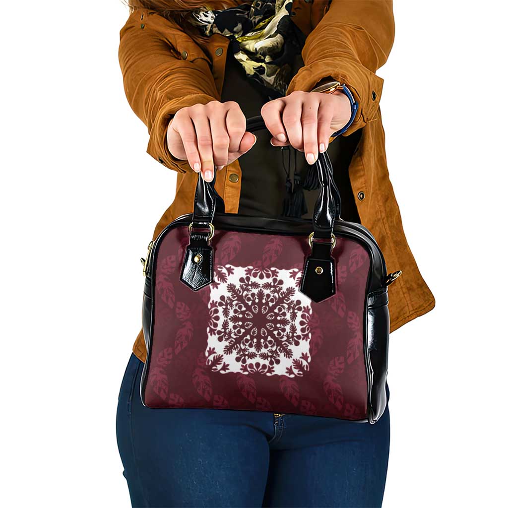 Palm Leaf Quilt Pattern Shoulder Handbag Hawaii Culture Floral - Polynesian Pride