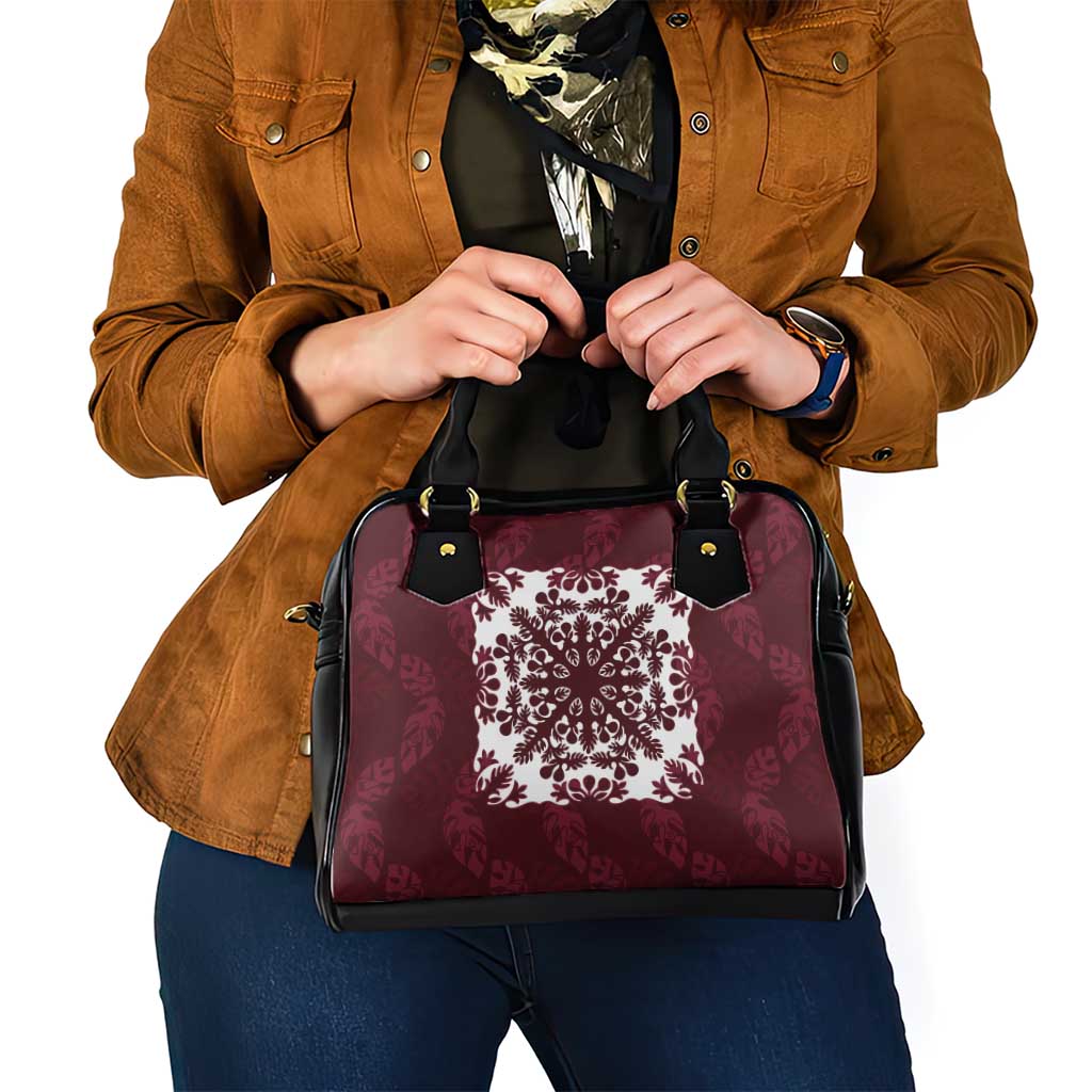 Palm Leaf Quilt Pattern Shoulder Handbag Hawaii Culture Floral - Polynesian Pride