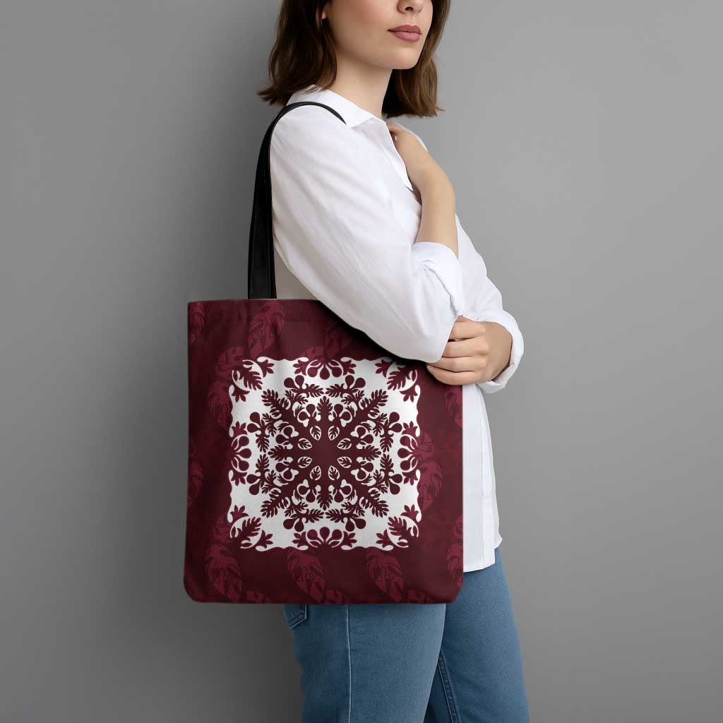 Palm Leaf Quilt Pattern Tote Bag Hawaii Culture Floral - Polynesian Pride