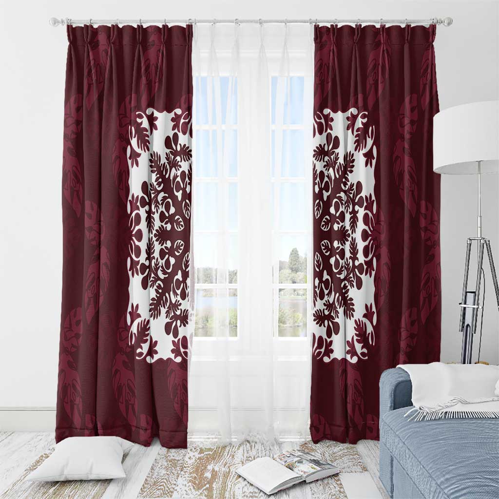 Palm Leaf Quilt Pattern Window Curtain Hawaii Culture Floral - Polynesian Pride