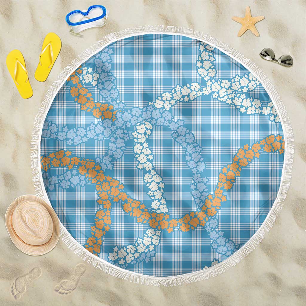 Blue Tropical Floral Palaka Beach Blanket Hawaiian Quilt Pattern LT9 One Size 150cm Blue - Polynesian Pride