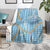 Blue Tropical Floral Palaka Blanket Hawaiian Quilt Pattern - Polynesian Pride
