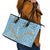 Blue Tropical Floral Palaka Leather Tote Bag Hawaiian Quilt Pattern - Polynesian Pride