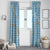 Blue Tropical Floral Palaka Window Curtain Hawaiian Quilt Pattern - Polynesian Pride