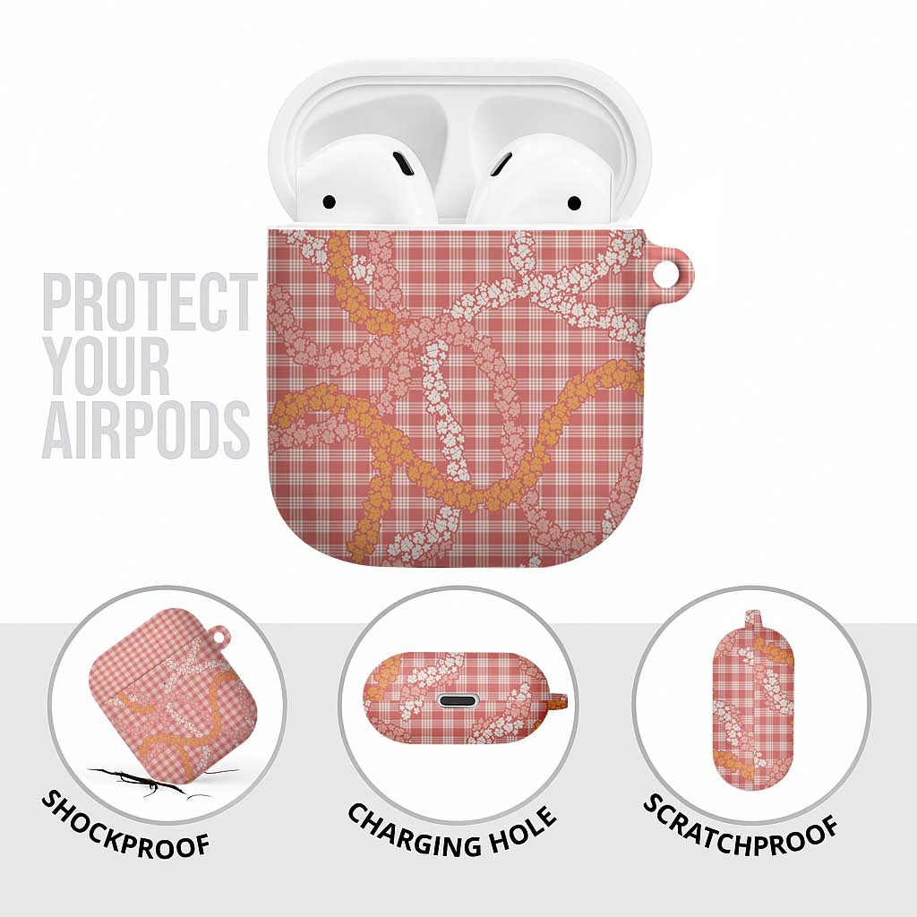 Pink Tropical Floral Palaka AirPods Case Hawaiian Quilt Pattern - Polynesian Pride