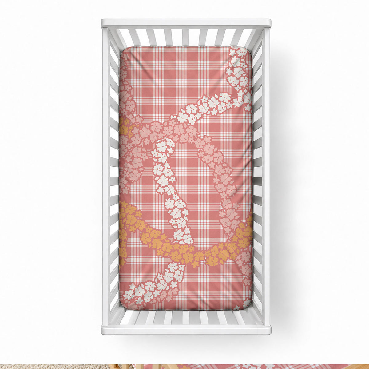 Pink Tropical Floral Palaka Baby Bed Cover Hawaiian Quilt Pattern LT9 28 × 52 in Pink - Polynesian Pride