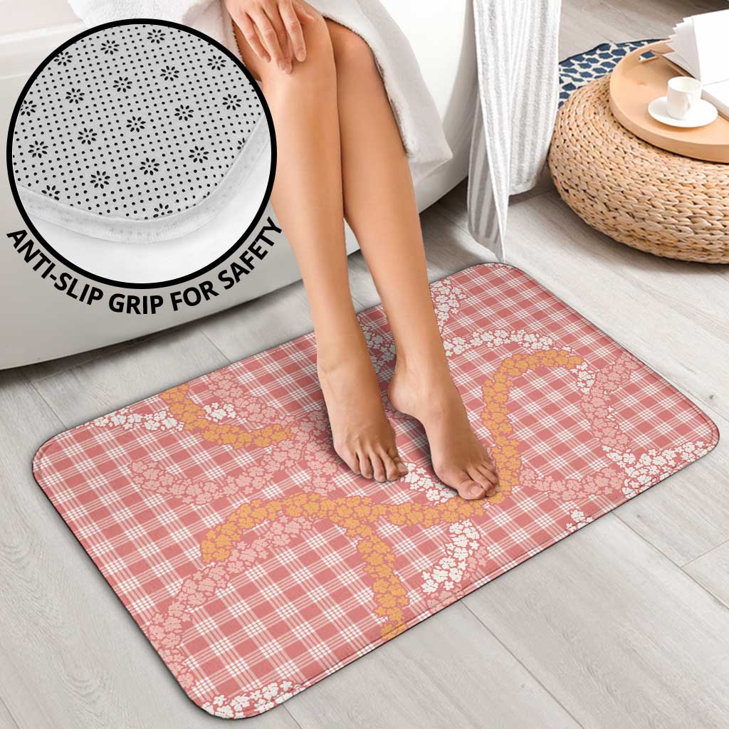 Pink Tropical Floral Palaka Bathroom Set Hawaiian Quilt Pattern - Polynesian Pride