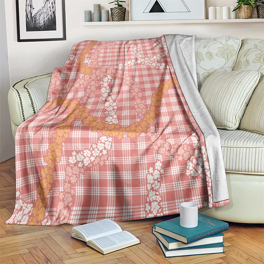 Pink Tropical Floral Palaka Blanket Hawaiian Quilt Pattern - Polynesian Pride