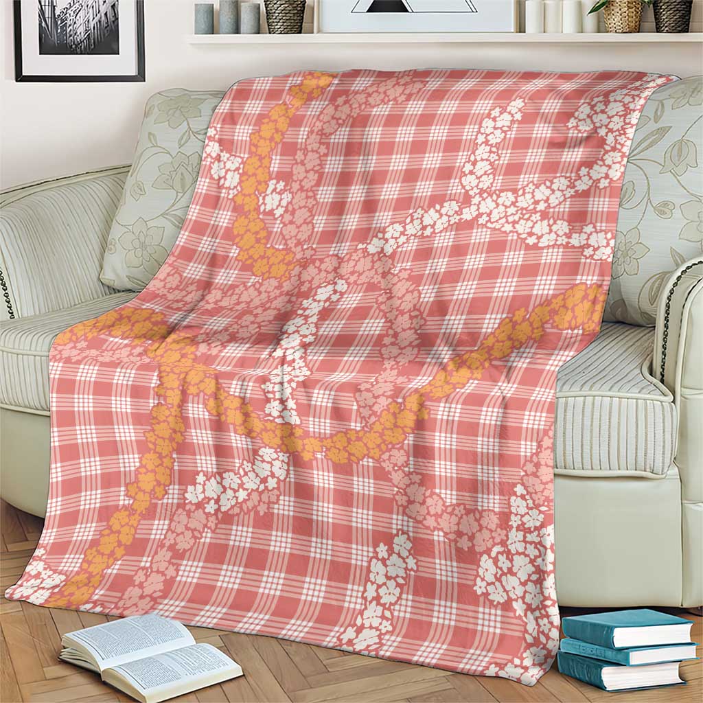 Pink Tropical Floral Palaka Blanket Hawaiian Quilt Pattern - Polynesian Pride