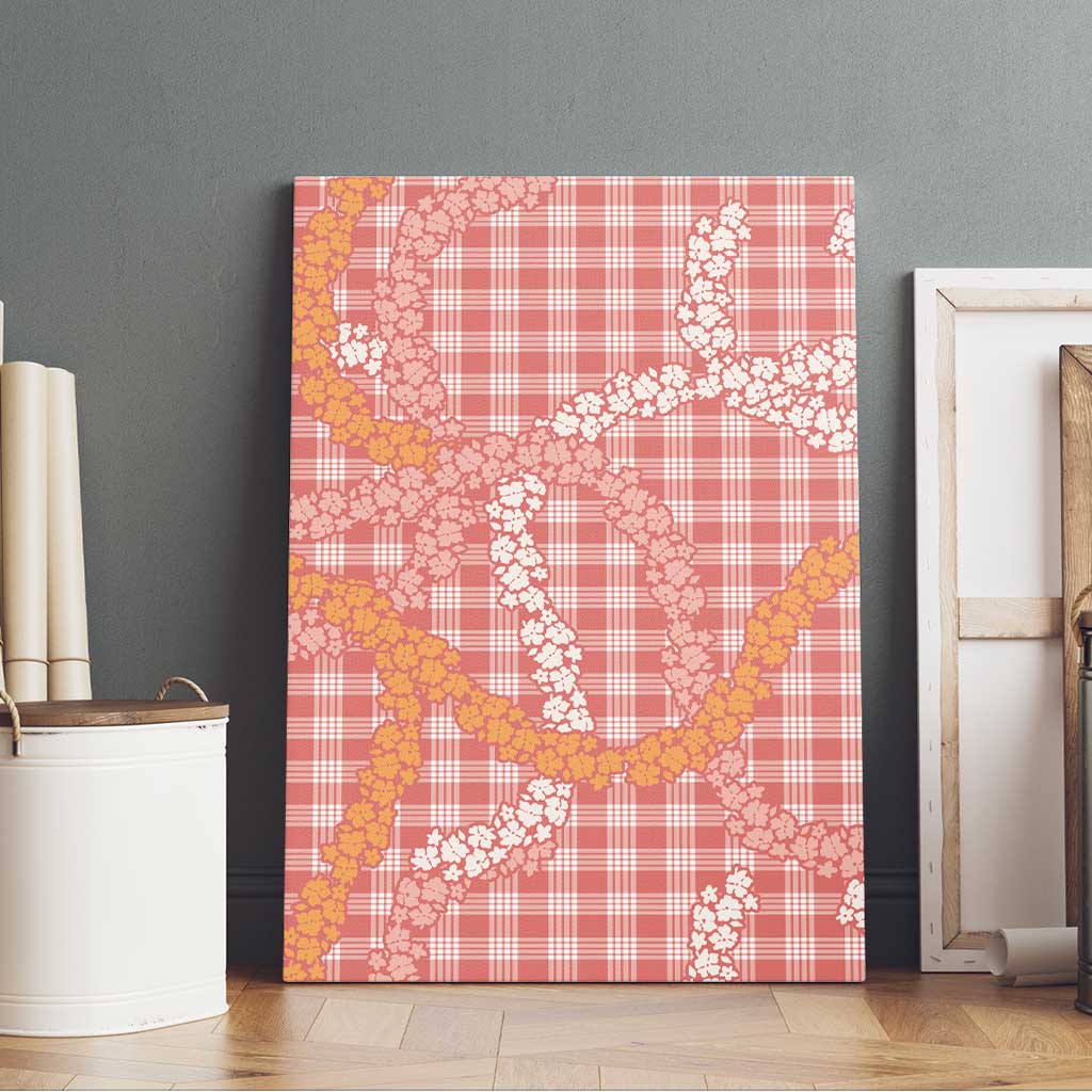 Pink Tropical Floral Palaka Canvas Wall Art Hawaiian Quilt Pattern - Polynesian Pride