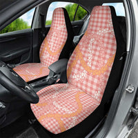Pink Tropical Floral Palaka Car Seat Cover Hawaiian Quilt Pattern - Polynesian Pride