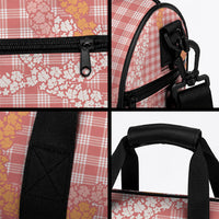 Pink Tropical Floral Palaka Duffle Bag Hawaiian Quilt Pattern LT9 - Polynesian Pride