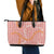 Pink Tropical Floral Palaka Leather Tote Bag Hawaiian Quilt Pattern - Polynesian Pride