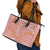 Pink Tropical Floral Palaka Leather Tote Bag Hawaiian Quilt Pattern - Polynesian Pride