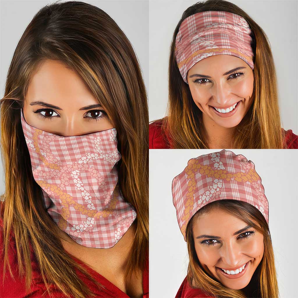 Pink Tropical Floral Palaka Neck Gaiter Hawaiian Quilt Pattern - Polynesian Pride