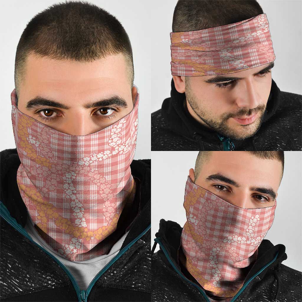 Pink Tropical Floral Palaka Neck Gaiter Hawaiian Quilt Pattern - Polynesian Pride