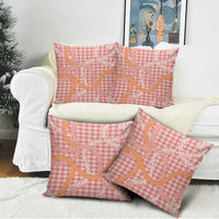 Pink Tropical Floral Palaka Pillow Cover Hawaiian Quilt Pattern - Polynesian Pride