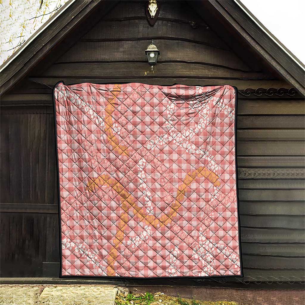 Pink Tropical Floral Palaka Quilt Hawaiian Quilt Pattern - Polynesian Pride
