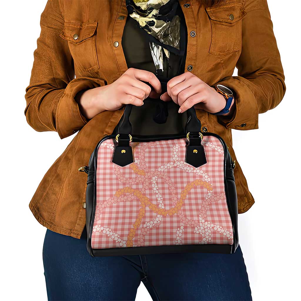 Pink Tropical Floral Palaka Shoulder Handbag Hawaiian Quilt Pattern - Polynesian Pride