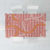 Pink Tropical Floral Palaka Tablecloth Hawaiian Quilt Pattern - Polynesian Pride