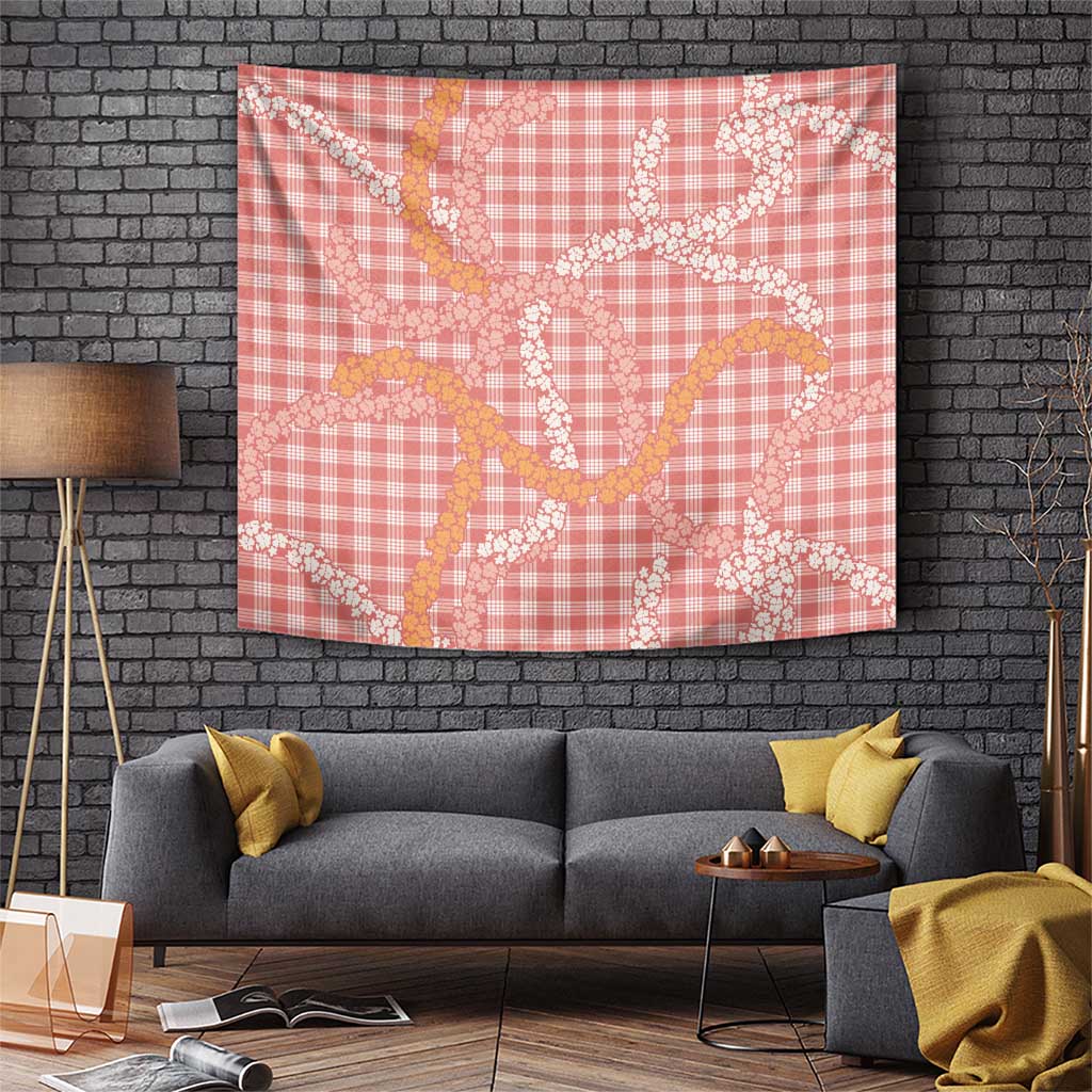 Pink Tropical Floral Palaka Tapestry Hawaiian Quilt Pattern - Polynesian Pride