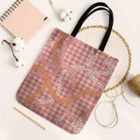 Pink Tropical Floral Palaka Tote Bag Hawaiian Quilt Pattern - Polynesian Pride