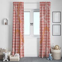 Pink Tropical Floral Palaka Window Curtain Hawaiian Quilt Pattern - Polynesian Pride