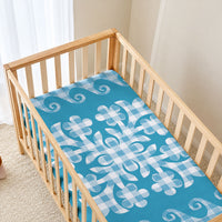 Blue Ulu Palaka Quilt Pattern Baby Bed Cover Hawaii Culture Breadfruit LT9 - Polynesian Pride