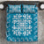 Blue Ulu Palaka Quilt Pattern Bedding Set Hawaii Culture Breadfruit - Polynesian Pride