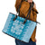 Blue Ulu Palaka Quilt Pattern Leather Tote Bag Hawaii Culture Breadfruit - Polynesian Pride