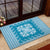 Blue Ulu Palaka Quilt Pattern Rubber Doormat Hawaii Culture Breadfruit - Polynesian Pride
