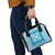 Blue Ulu Palaka Quilt Pattern Shoulder Handbag Hawaii Culture Breadfruit - Polynesian Pride