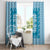 Blue Ulu Palaka Quilt Pattern Window Curtain Hawaii Culture Breadfruit - Polynesian Pride