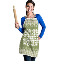 Green Ulu Palaka Quilt Pattern Apron Hawaii Culture Breadfruit - Polynesian Pride