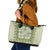 Green Ulu Palaka Quilt Pattern Leather Tote Bag Hawaii Culture Breadfruit - Polynesian Pride