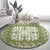 Green Ulu Palaka Quilt Pattern Round Carpet Hawaii Culture Breadfruit - Polynesian Pride