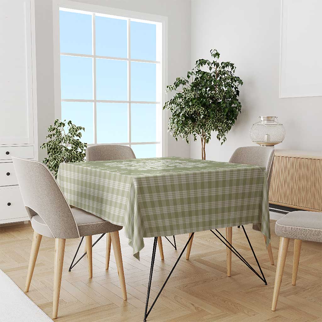 Green Ulu Palaka Quilt Pattern Tablecloth Hawaii Culture Breadfruit - Polynesian Pride