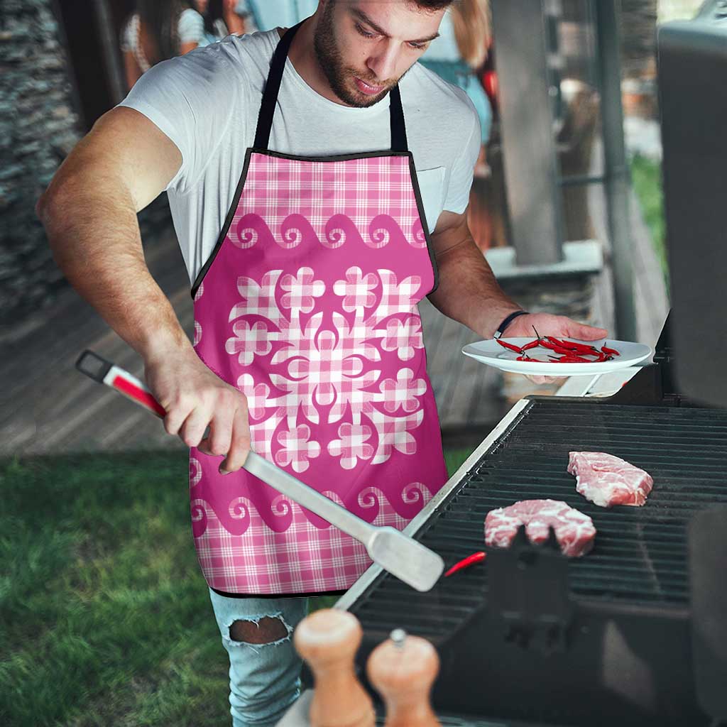 Pink Ulu Palaka Quilt Pattern Apron Hawaii Culture Breadfruit - Polynesian Pride