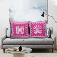 Pink Ulu Palaka Quilt Pattern Pillow Cover Hawaii Culture Breadfruit - Polynesian Pride