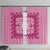Pink Ulu Palaka Quilt Pattern Window Curtain Hawaii Culture Breadfruit - Polynesian Pride
