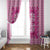 Pink Ulu Palaka Quilt Pattern Window Curtain Hawaii Culture Breadfruit - Polynesian Pride