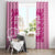 Pink Ulu Palaka Quilt Pattern Window Curtain Hawaii Culture Breadfruit - Polynesian Pride
