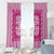 Pink Ulu Palaka Quilt Pattern Window Curtain Hawaii Culture Breadfruit - Polynesian Pride