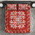 Red Ulu Palaka Quilt Pattern Bedding Set Hawaii Culture Breadfruit - Polynesian Pride