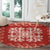 Red Ulu Palaka Quilt Pattern Round Carpet Hawaii Culture Breadfruit - Polynesian Pride