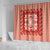 Red Ulu Palaka Quilt Pattern Shower Curtain Hawaii Culture Breadfruit - Polynesian Pride