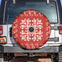 Red Ulu Palaka Quilt Pattern Spare Tire Cover Hawaii Culture Breadfruit LT9 Red - Polynesian Pride