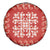 Red Ulu Palaka Quilt Pattern Spare Tire Cover Hawaii Culture Breadfruit - Polynesian Pride