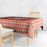 Red Ulu Palaka Quilt Pattern Tablecloth Hawaii Culture Breadfruit - Polynesian Pride