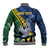 Personalised Crocodile and Shark Solomon Islands Baseball Jacket Polynesian Tribal Tattoo
